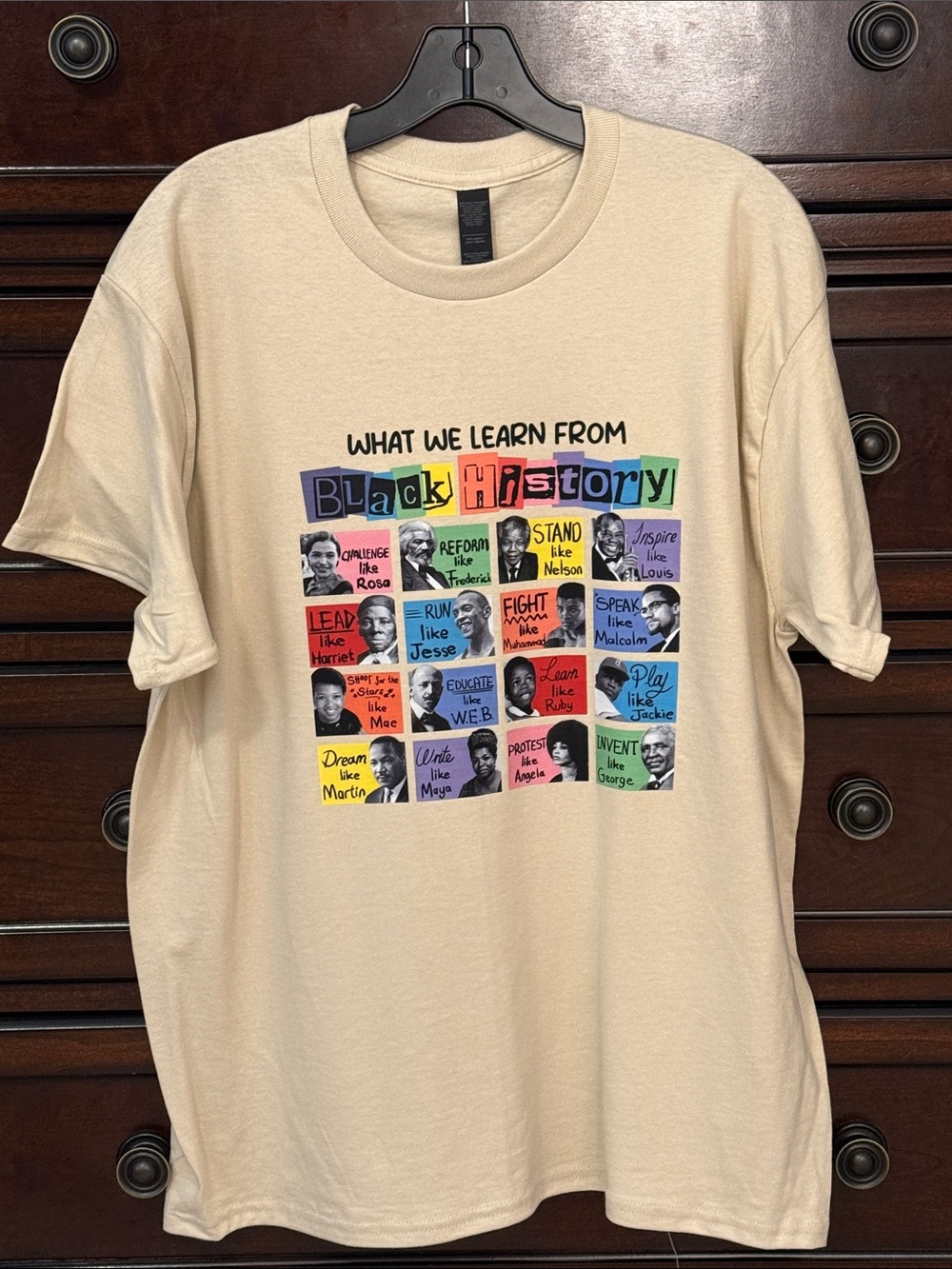 Black History Graphic Tee - Beige Short-Sleeve Unisex T- Shirt
